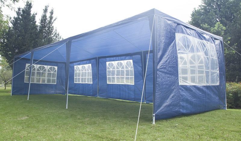 3x9m Wedding Outdoor Gazebo Marquee Tent Canopy Blue