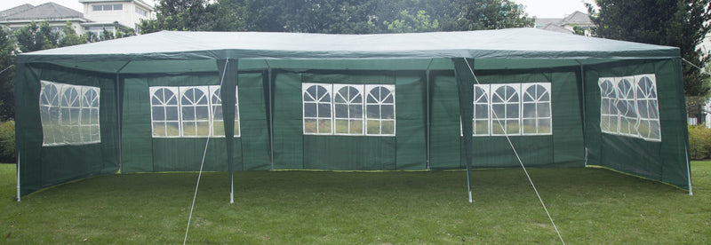 3x9m Wedding Outdoor Gazebo Marquee Tent Canopy Green