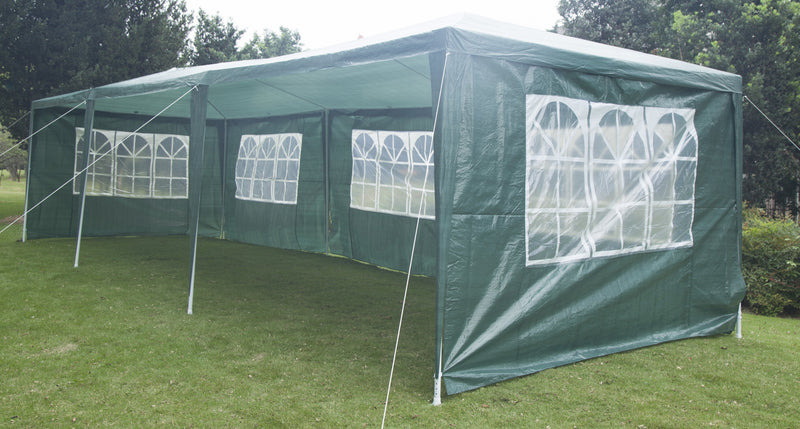 3x9m Wedding Outdoor Gazebo Marquee Tent Canopy Green