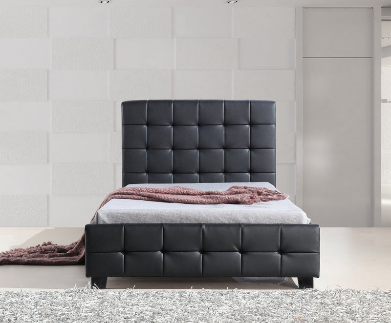 King Single PU Leather Deluxe Bed Frame Black