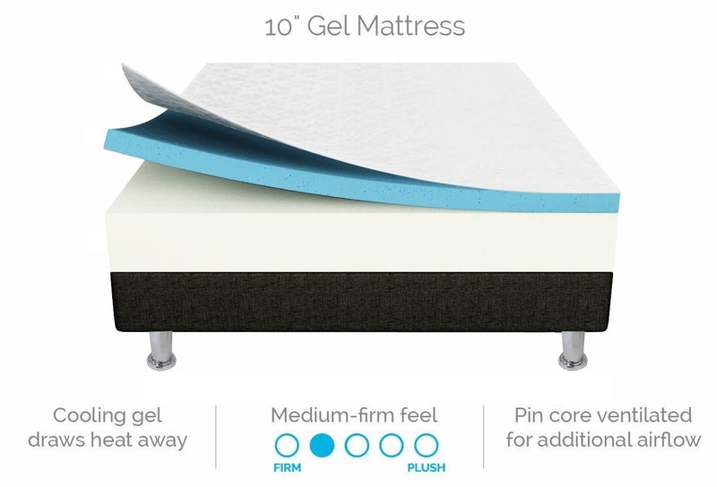 Palermo King 25cm Gel Memory Foam Mattress - Dual-Layered - CertiPUR-US Certified