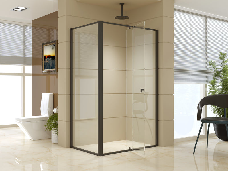 Semi Frameless Shower Screen (114~122)x 195cm & (77~80)x 195cm Side AS/NZS Glass