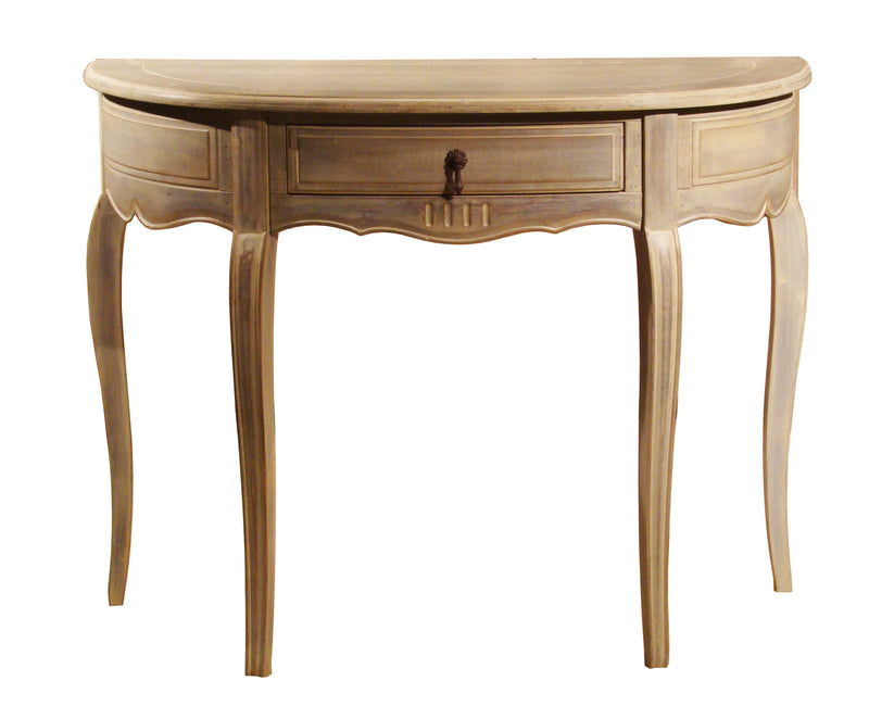 Wash White Louis XV Half Moon Coffee Table