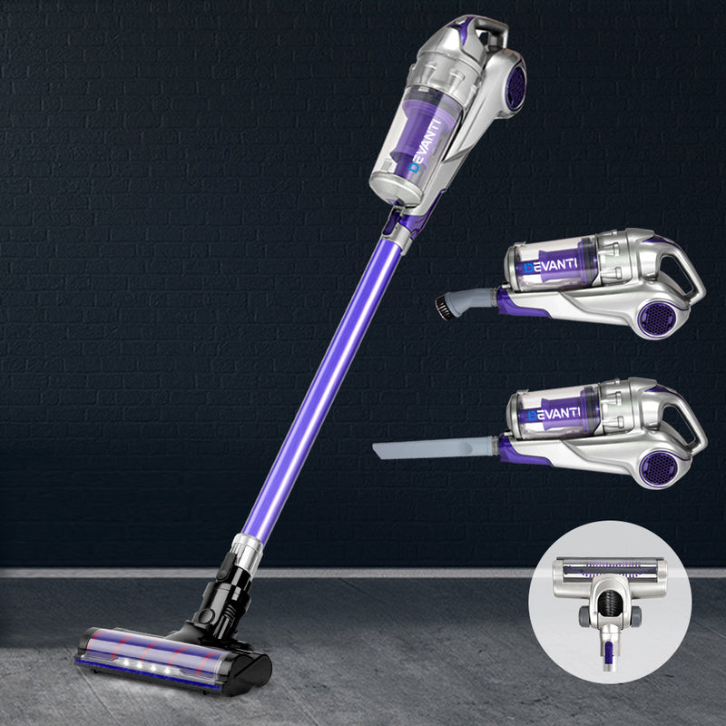 Devanti Cordless Handstick Vacuum Cleaner - Grey and Purple