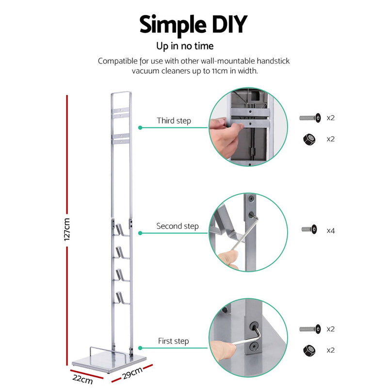 Freestanding Dyson Vacuum Stand Rack Holder Cordless Handheld Cleaner V6 7 8 V10 V11 Silver