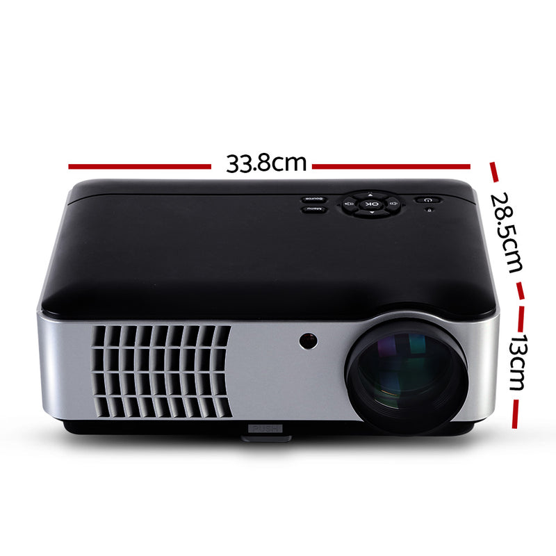 Devanti Mini Video Projector Portable WiFi Bluetooth HD 1080P 2800 Lumens Home Theater