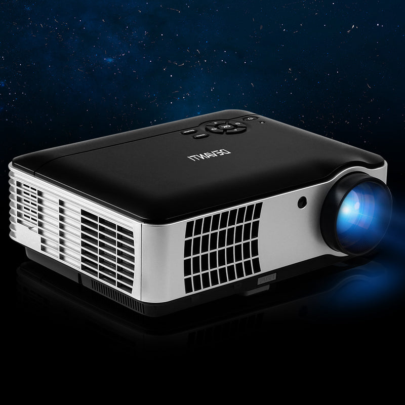 Devanti Mini Video Projector Portable WiFi Bluetooth HD 1080P 2800 Lumens Home Theater