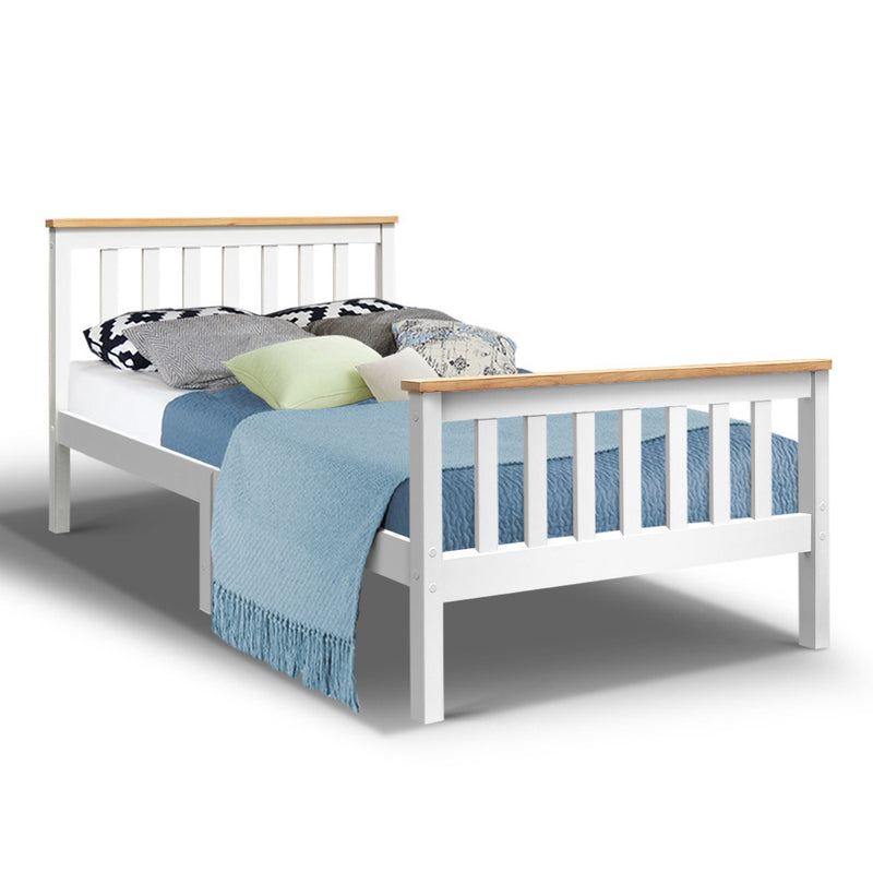 King Single Wooden Bed Frame Timber  Kids Adults