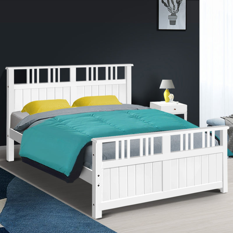 Wooden Bed Frame Timber Double Full Size EVA Kids Adults Mattress Bed Base