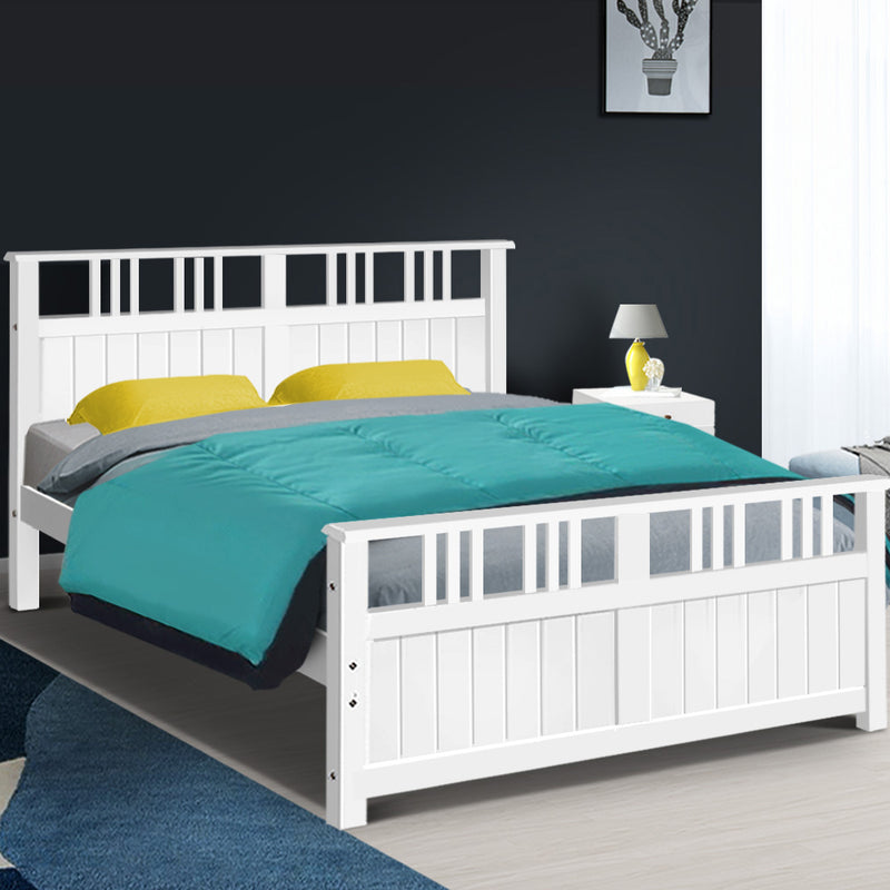 Wooden Bed Frame Queen Size Timber Kids Adults Mattress Bed Base EVA