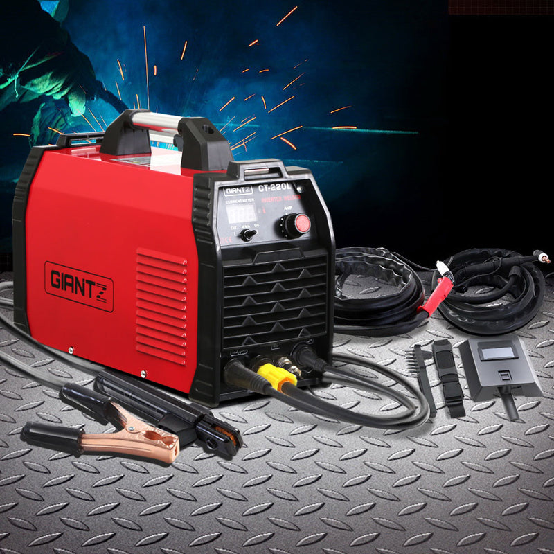 Giantz 220Amp Inverter Welder Plasma Cutter TIG iGBT DC Welding Machine Portable