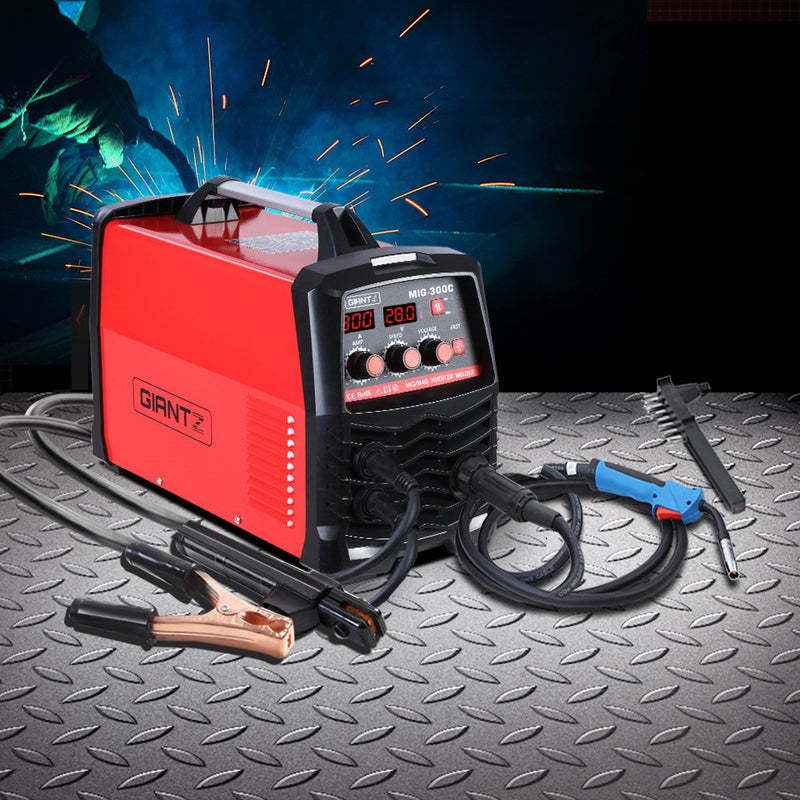 Giantz 300 Amp Inverter Welder DC MIG MMA Gas Gasless Welding Machine Portable