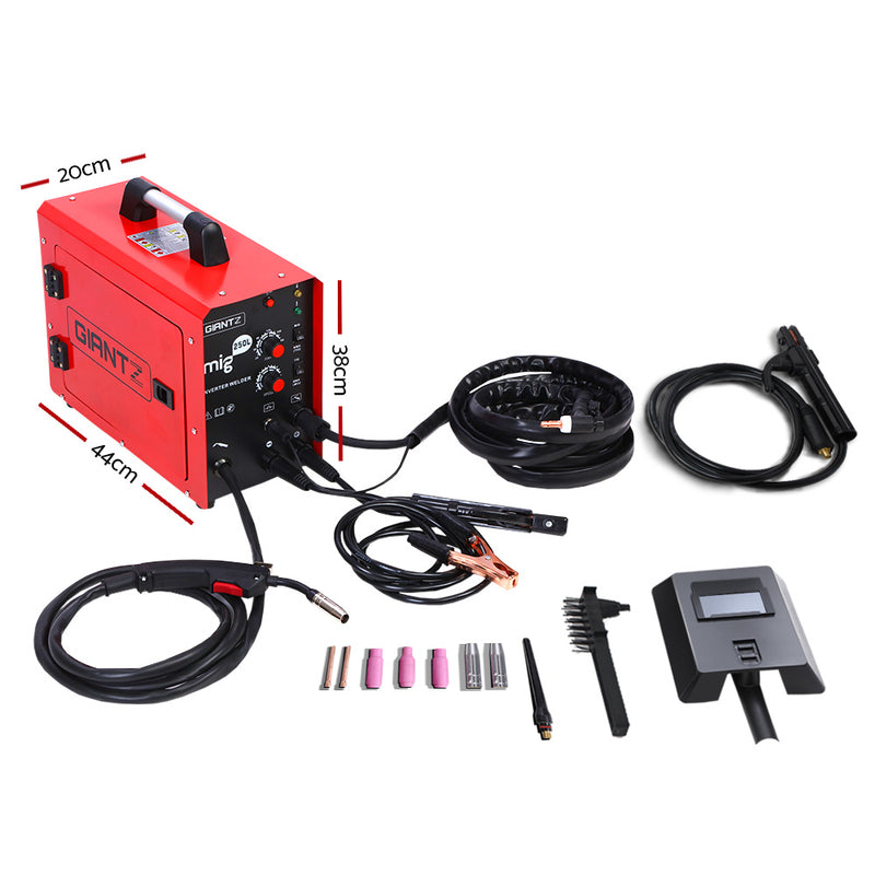 GIANTZ MIG Welding Machine DC Inverter Welder MAG MMA ARC Gas Gasless IGBT 250Amp