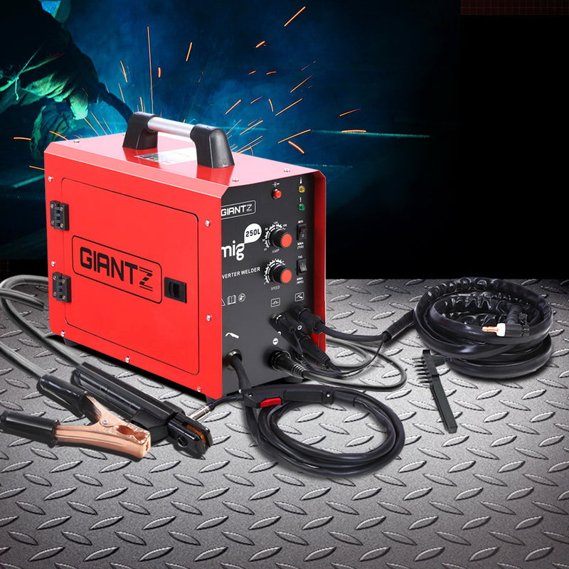 GIANTZ MIG Welding Machine DC Inverter Welder MAG MMA ARC Gas Gasless IGBT 250Amp