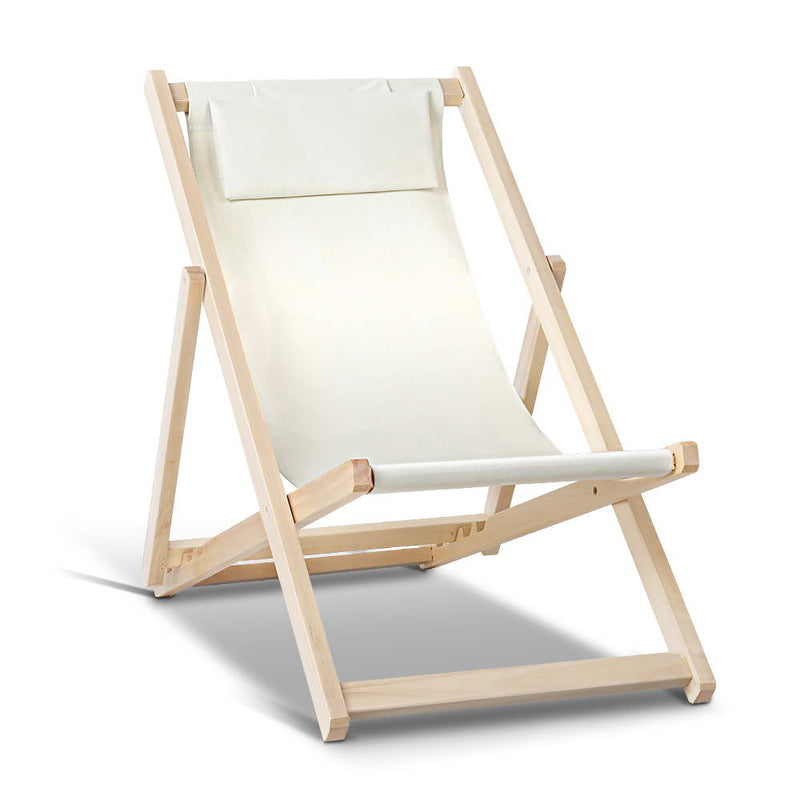 Outdoor Furniture Sun Lounge Chairs Deck Chair Folding Wooden Patio Beach