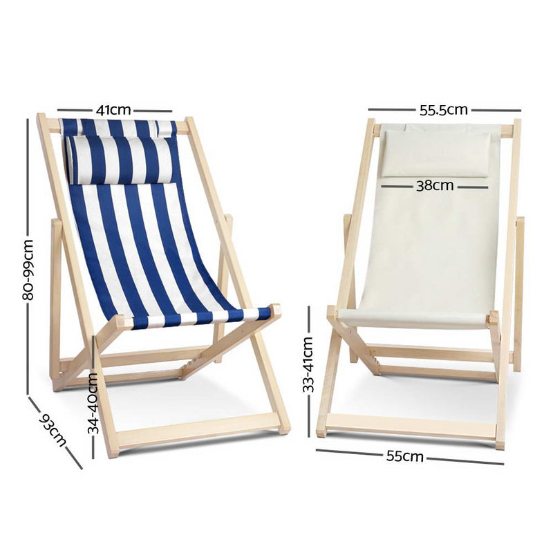 Outdoor Furniture Sun Lounge Chairs Deck Chair Folding Wooden Patio Beach