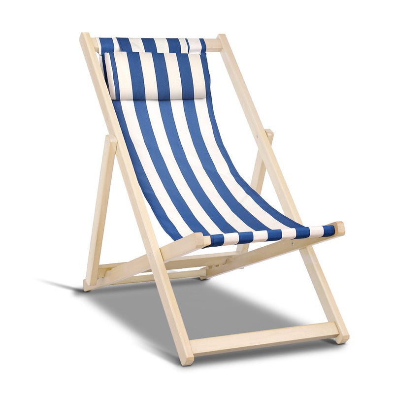 Outdoor Furniture Sun Lounge Beach Chairs Deck Chair Folding Wooden Patio