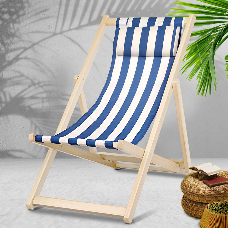 Outdoor Furniture Sun Lounge Beach Chairs Deck Chair Folding Wooden Patio