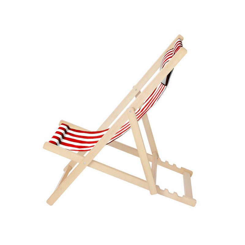 Outdoor Furniture Sun Lounge Wooden Beach Chairs Deck Chair Folding Patio