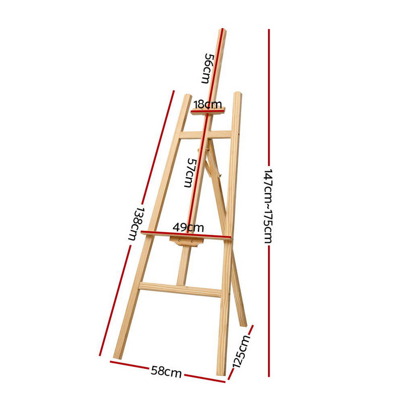 Pine Wood Easel Art Display Painting Shop Tripod Stand Wedding 175cm