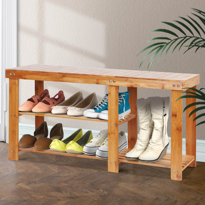 Bamboo Shoe Rack Bench