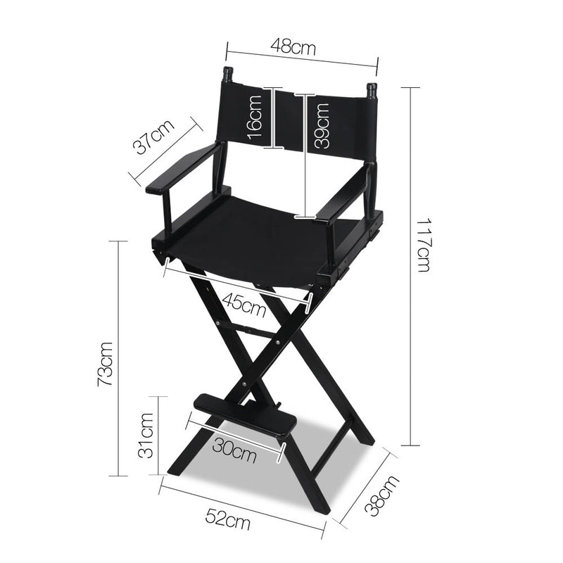 Tall Director Chair - Black