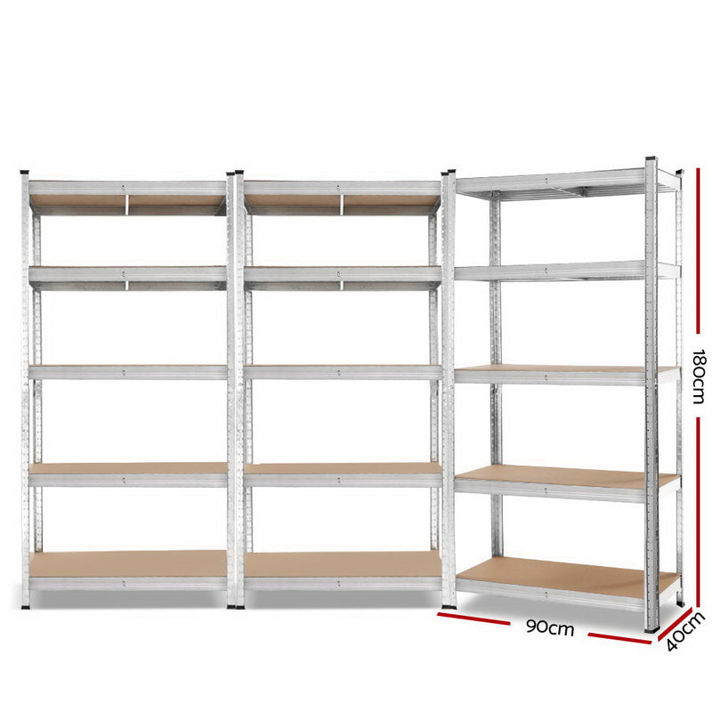 3x0.9M Warehouse Shelving Racking Storage Garage Steel Metal Shelves Rack