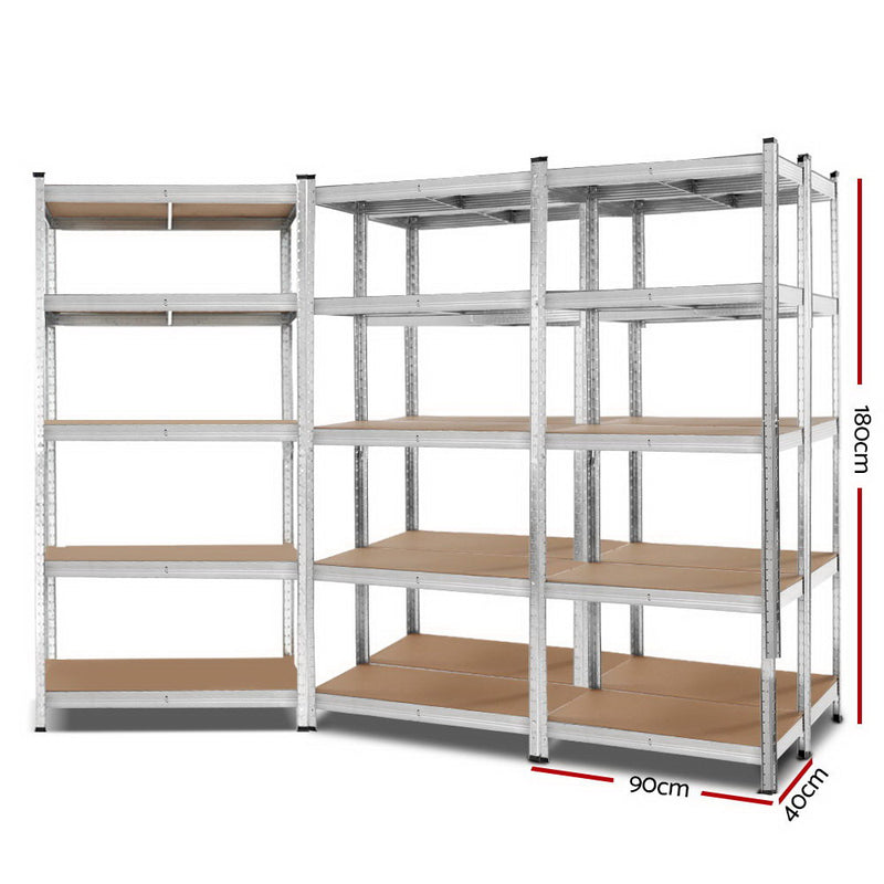 5x0.9M Warehouse Shelving Racking Storage Garage Steel Metal Shelves Rack