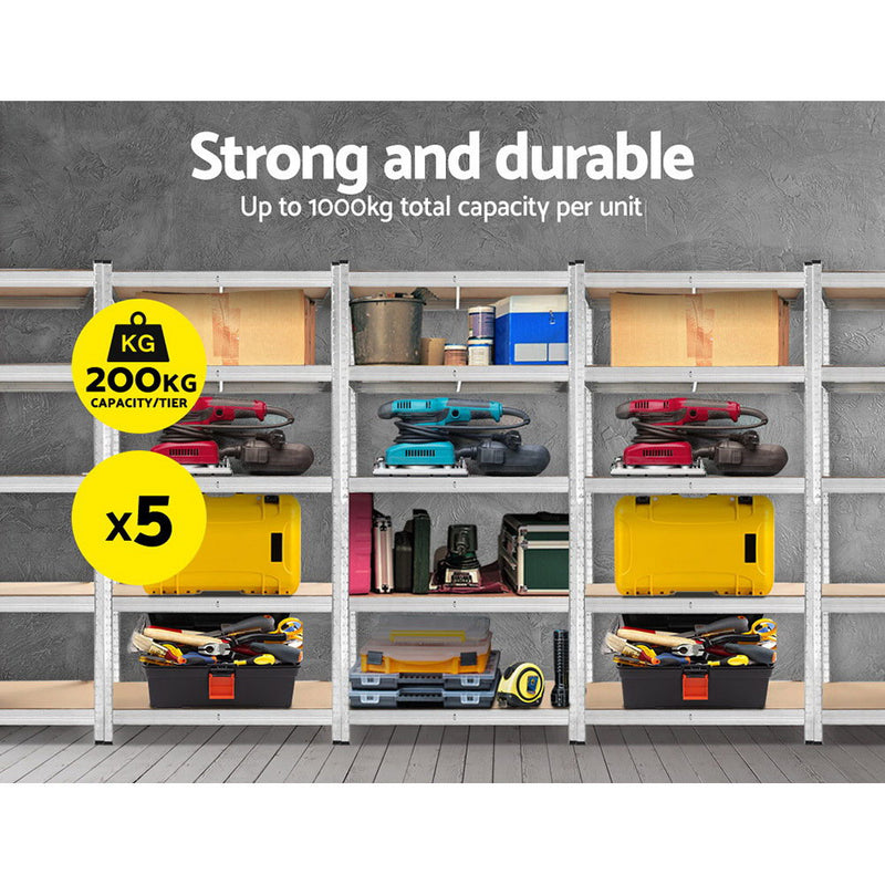 5x0.9M Warehouse Shelving Racking Storage Garage Steel Metal Shelves Rack