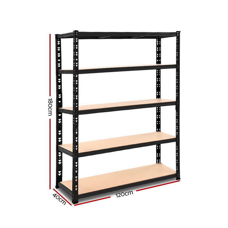 1.2M Warehouse Racking Shelving Storage Shelf Garage Shelves Rack Steel Black