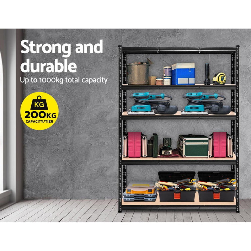 1.2M Warehouse Racking Shelving Storage Shelf Garage Shelves Rack Steel Black