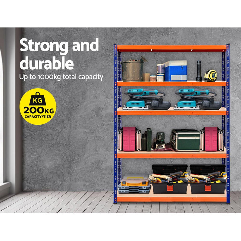 1.2M Warehouse Racking Shelving Storage Shelf Garage Shelves Rack Steel Blue and Orange