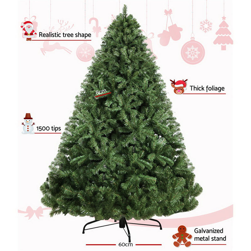 2.4M 8FT Christmas Tree Xmas Decoration Home Decor 1500 Tips Green