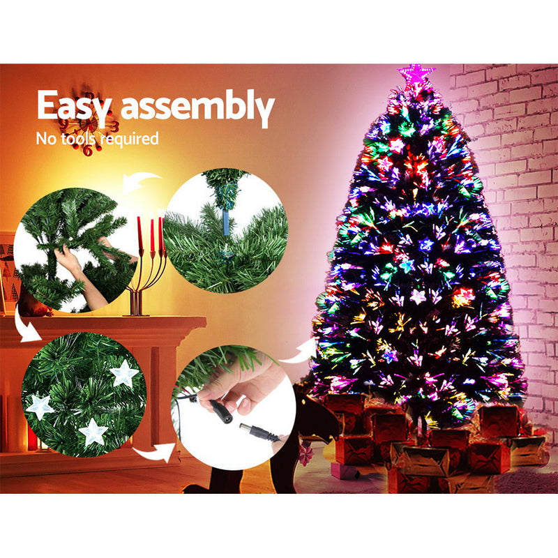 1.2M 4FT LED Christmas Tree Xmas Optic Fiber Multi Colour Lights