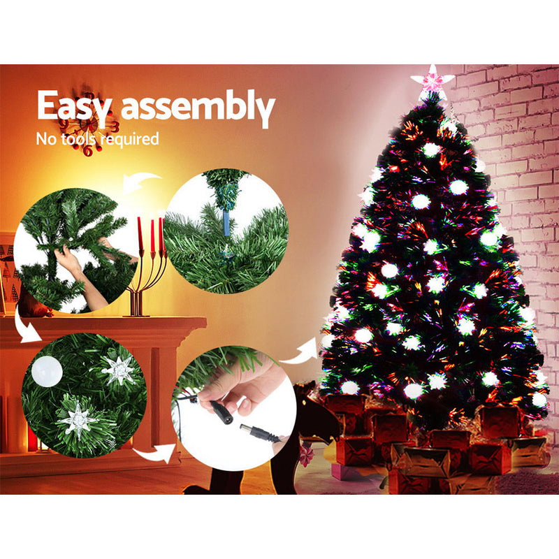 1.5M 5FT LED Christmas Tree Optic Fiber Xmas Multi Colour Lights