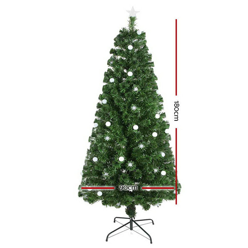 1.8M 6FT LED Christmas Tree Optic Fiber Xmas Multi Colour Lights