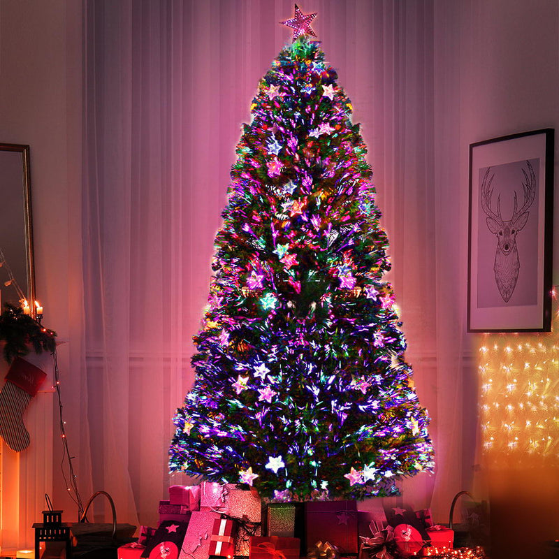 2.1M 7FT LED Christmas Tree Xmas Optic Fiber Multi Colour Lights