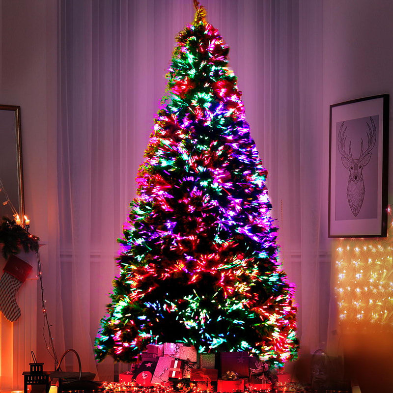 2.1M 7FT LED Christmas Tree Optic Fiber Xmas Multi Colour Lights