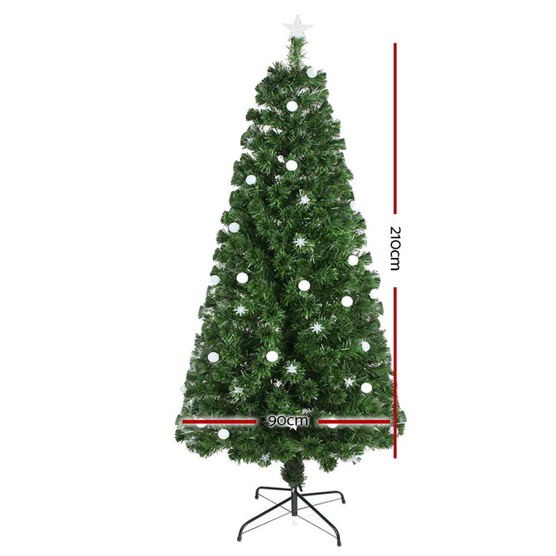 2.1M 7FT LED Christmas Tree Optic Fiber Xmas Multi Colour Lights