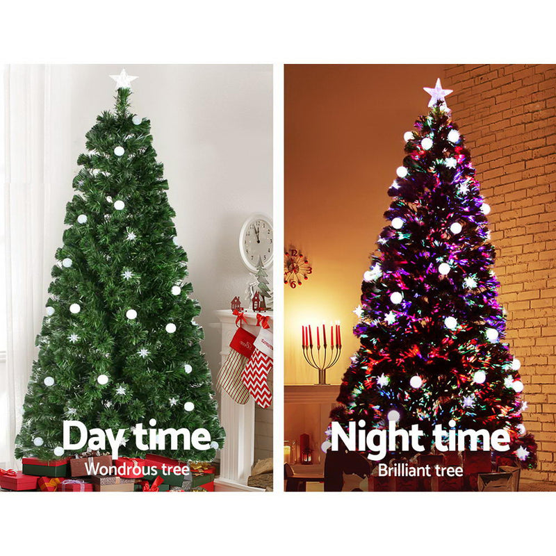 2.1M 7FT LED Christmas Tree Optic Fiber Xmas Multi Colour Lights