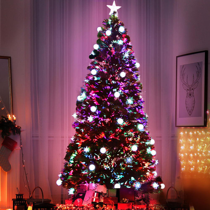 2.1M 7FT LED Christmas Tree Optic Fiber Xmas Multi Colour Lights