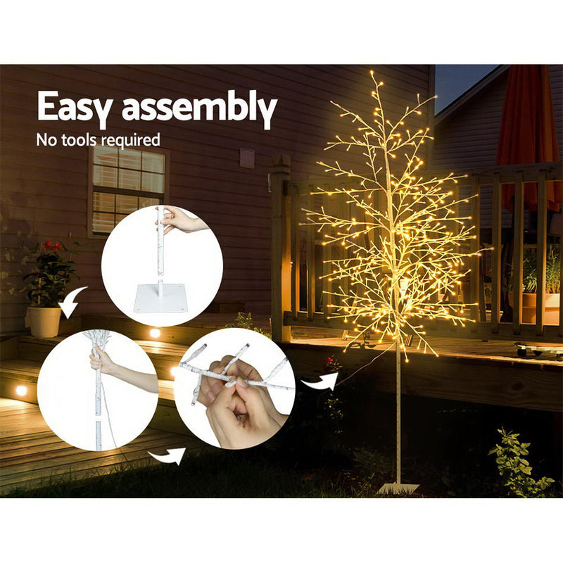 2.1M LED Christmas Branch Tree 480 LED Xmas Warm White Optic Fiber