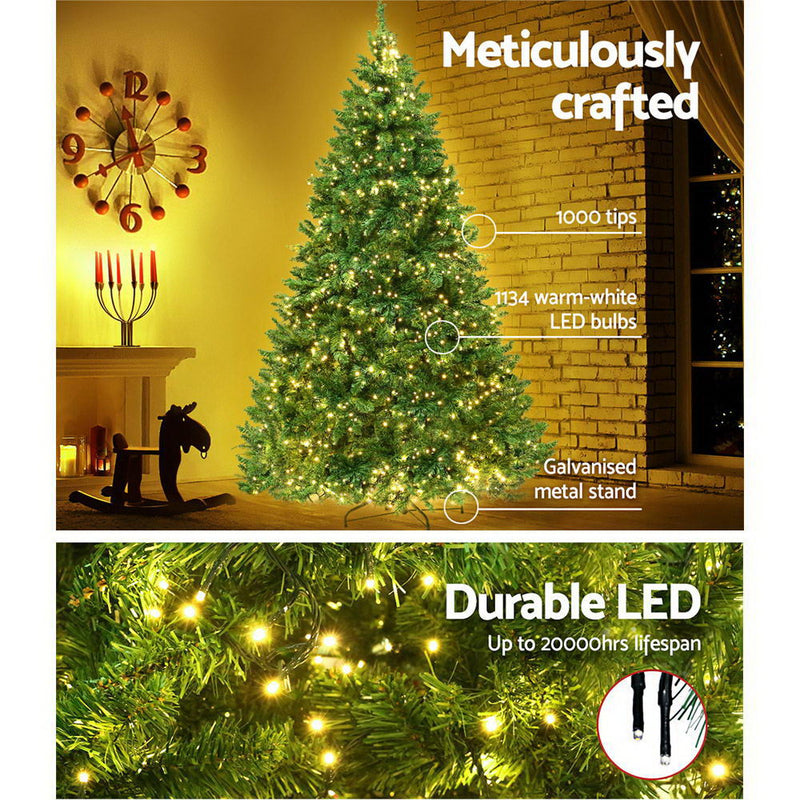 Christmas Tree 2.1M 7FT 1134 LED Light Xmas Decorations Warm White