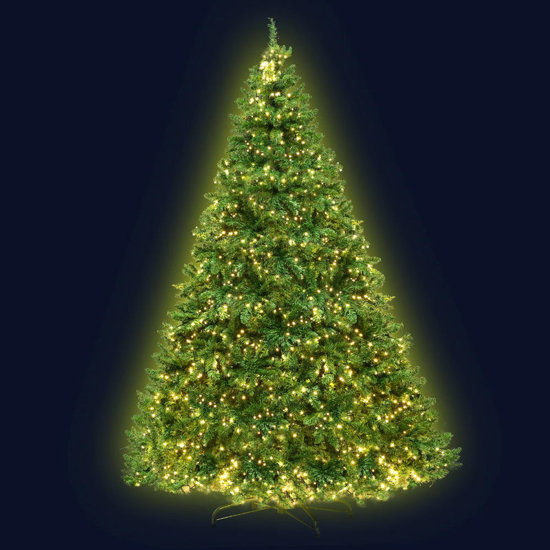 2.4M 8FT Christmas Tree 1488 LED Lights 1488 Tips Warm White Green