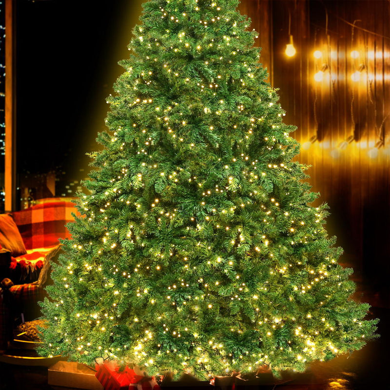 2.4M 8FT Christmas Tree 1488 LED Lights 1488 Tips Warm White Green