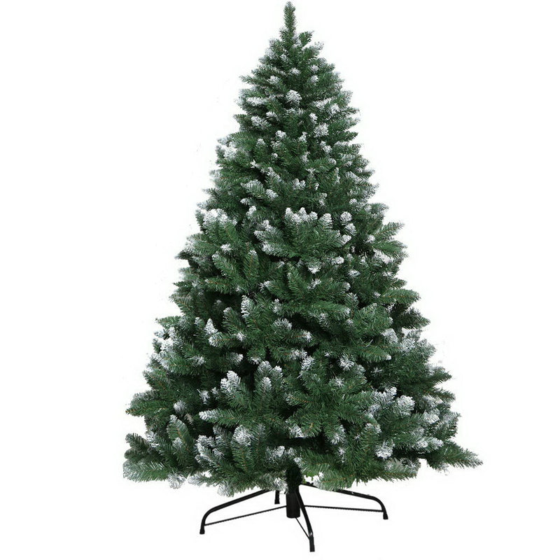 2.4M 8FT Christmas Tree Xmas Home Decoration 1400 Tips Snowy Green