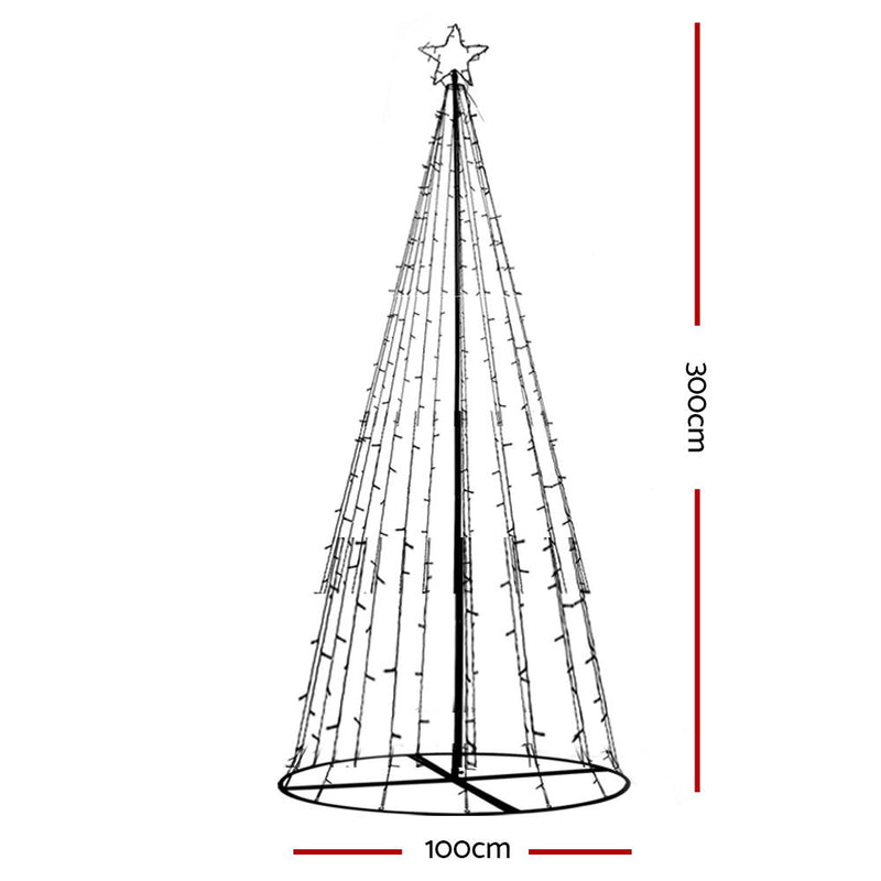 3M LED Christmas Tree Lights 330 LED Xmas Multi Colour Optic Fiber