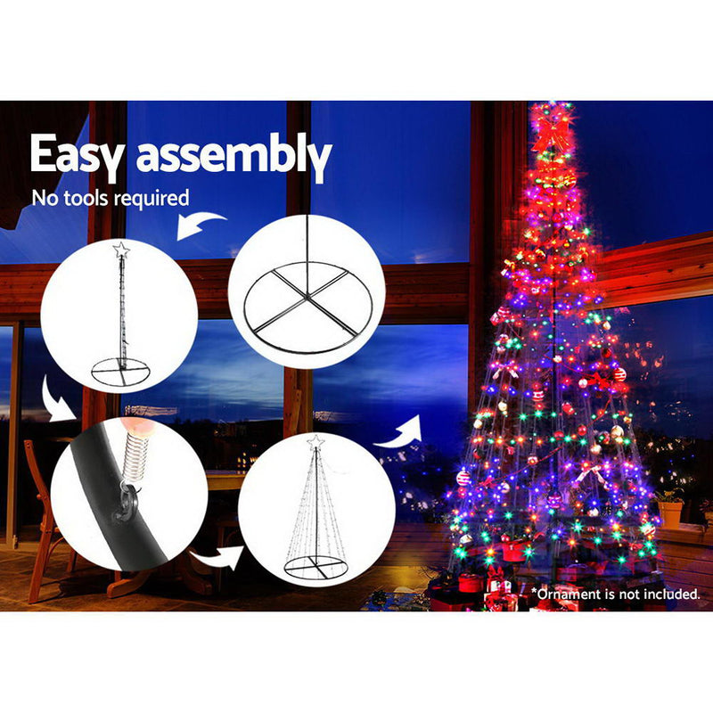 3M LED Christmas Tree Lights 330 LED Xmas Multi Colour Optic Fiber