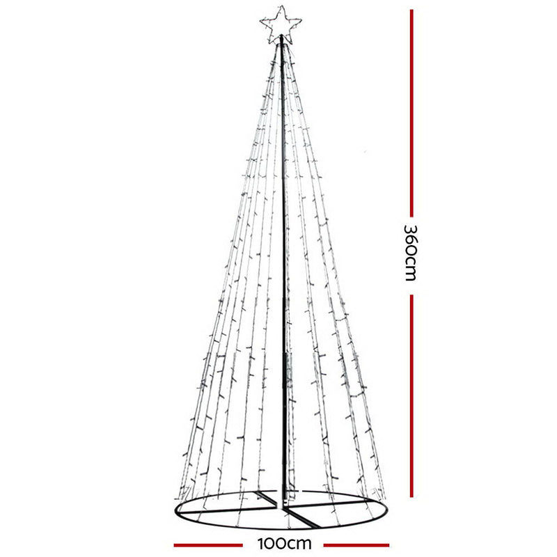 3.6M LED Christmas Tree Lights 400 LED Xmas Multi Colour Optic Fiber