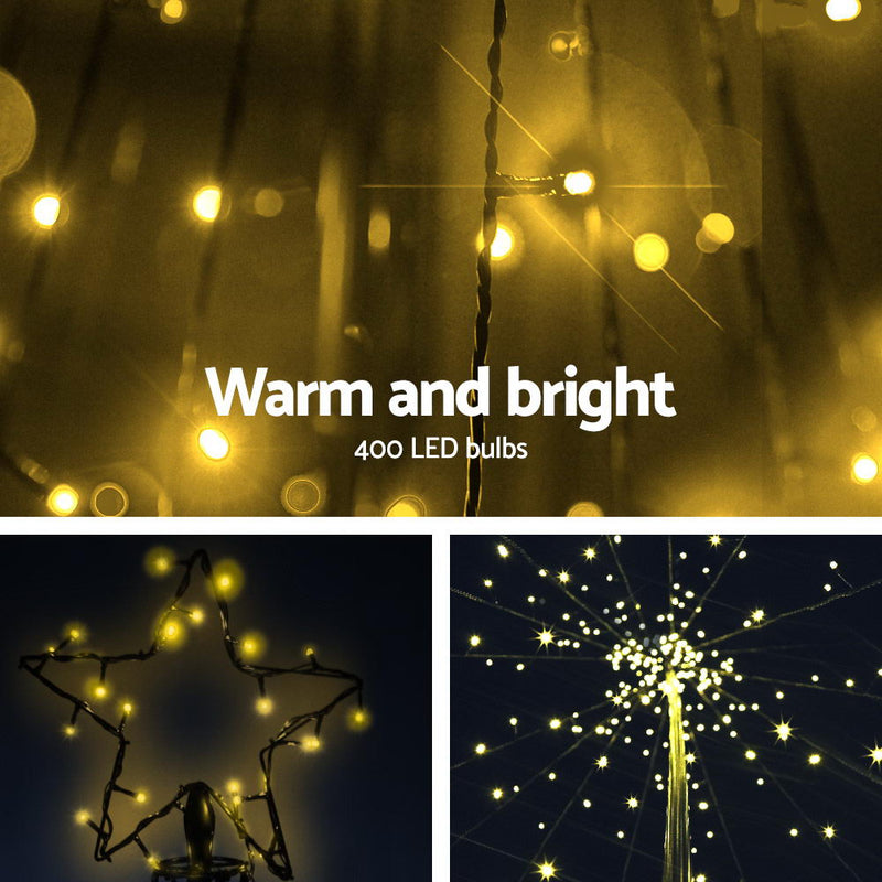 3.6M LED Christmas Tree Lights Xmas 400pc LED Warm White Optic Fiber